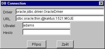 Připojen&iacute; k datab&aacute;zi